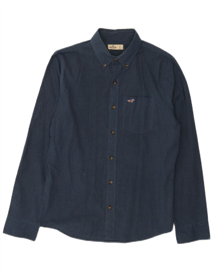 Ανδρικό πουκάμισο HOLLISTER Small Navy Blue Βαμβακερό
