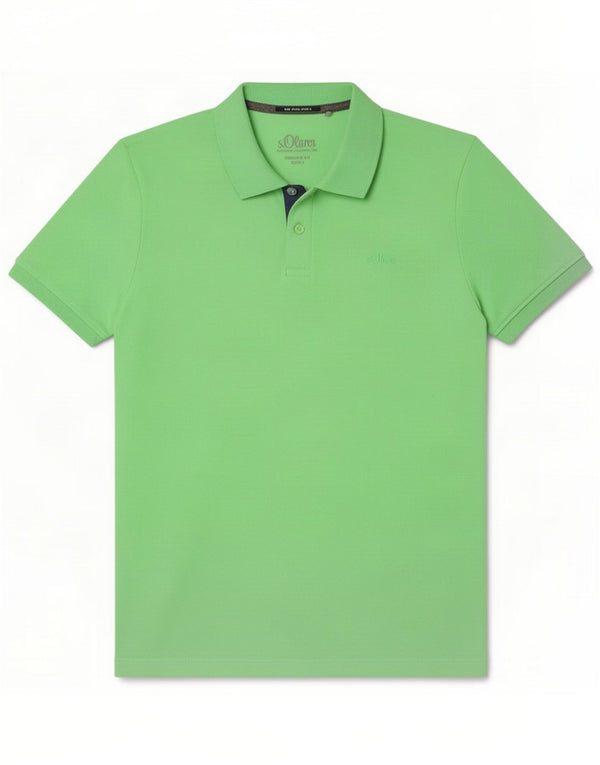 S.Oliver Mens Regular Fit Polo Shirt Large Green Polyester