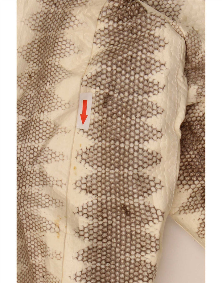 Lee Sands Ανδρικό Δερμάτινο Μπουφάν UK 40 Large Beige Animal Print