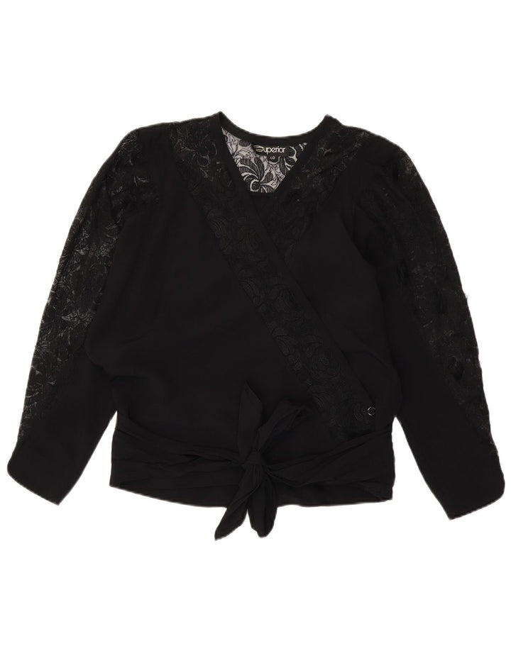 Superior γυναικεία μακρυμάνικη μπλούζα τοπ EU 40, μεσαία μαύρη βισκόζη