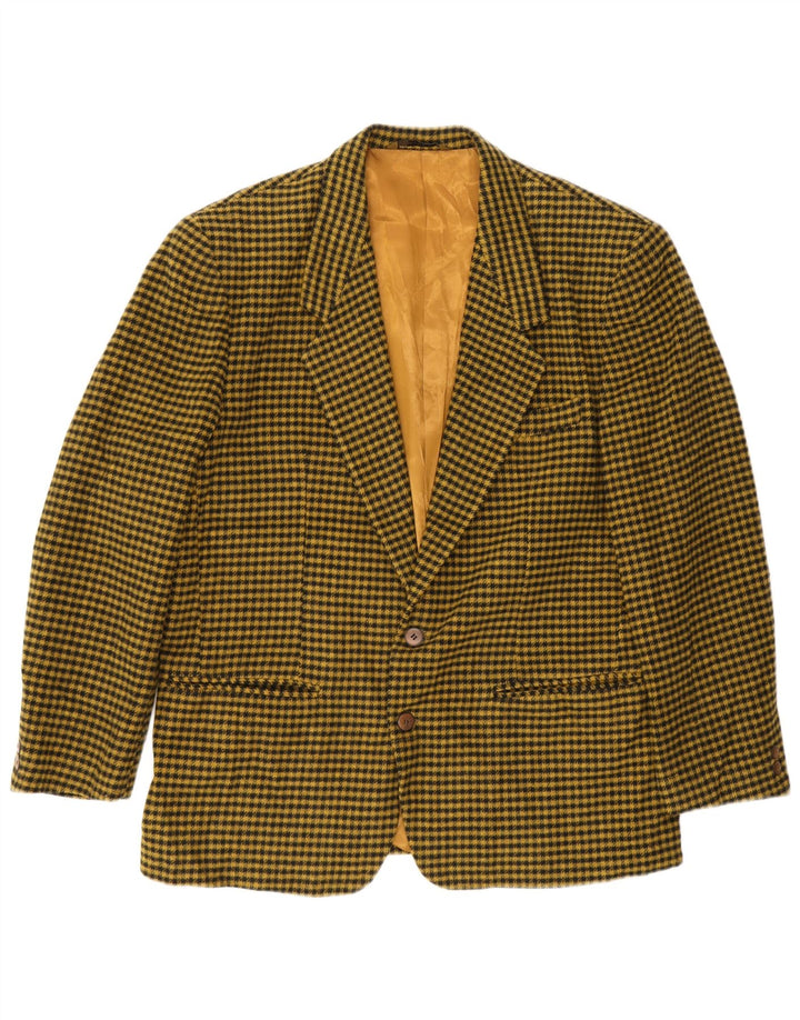 Vintage Ανδρικό σακάκι με 2 κουμπιά σακάκι IT 52 XL Yellow Check Polyester