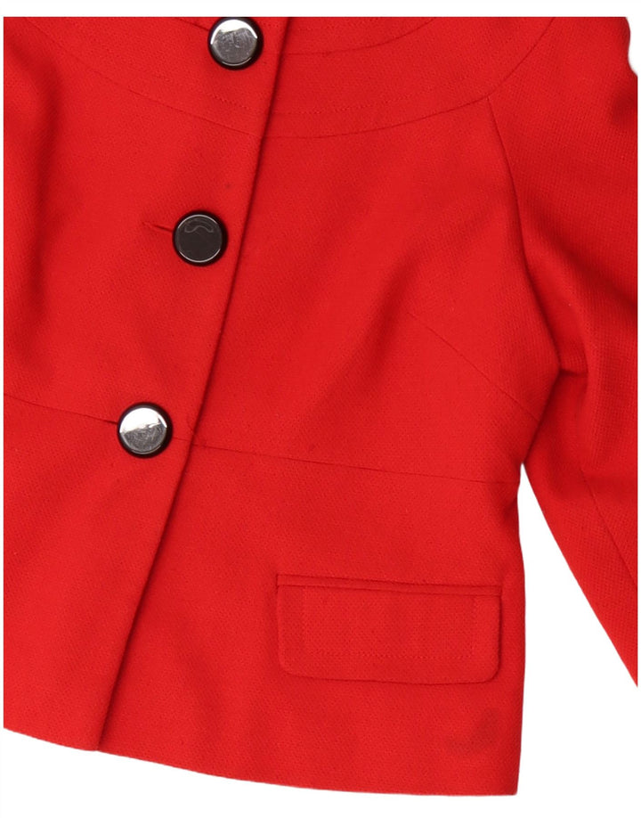 Laura Ashley Γυναικείο μπουφάν blazer UK 16 μεγάλου κόκκινου πολυεστέρα