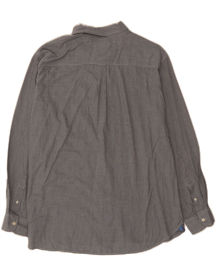 CHAPS Mens Shirt XL Grey Houndstooth Cotton Vintage Chaps and Second-Hand Chaps from Messina Hembry 