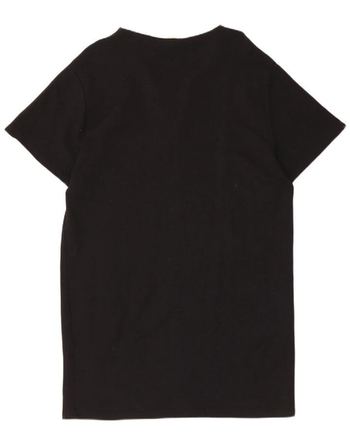 Zara Γυναικείο T-Shirt Φόρεμα UK 14 Medium Black