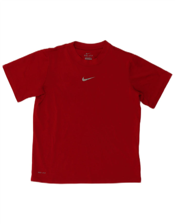 T-shirt Nike Boys Dri Fit Top 10-11 ετών Μεσαίο κόκκινο πολυεστέρα