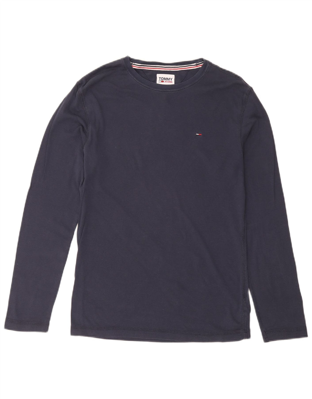 TOMMY HILFIGER Ανδρικό μπλουζάκι μακρυμάνικο, μεσαίο μπλε βαμβακερό