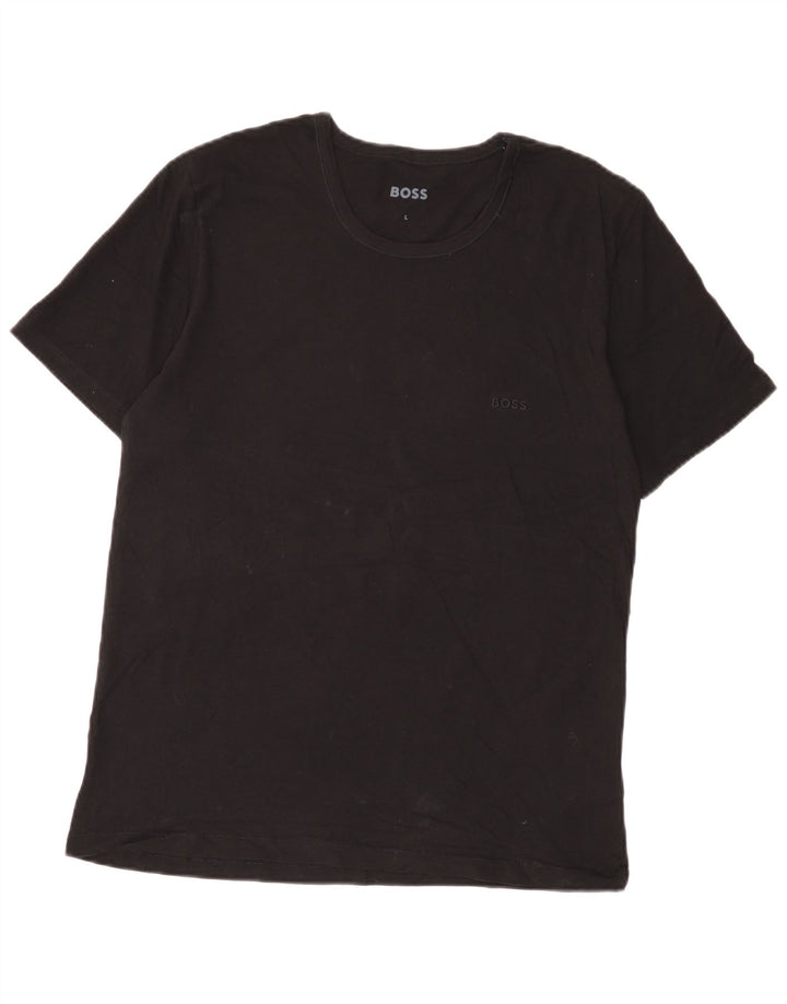 Ανδρικό T-Shirt Hugo Boss Top μεγάλο μαύρο βαμβακερό