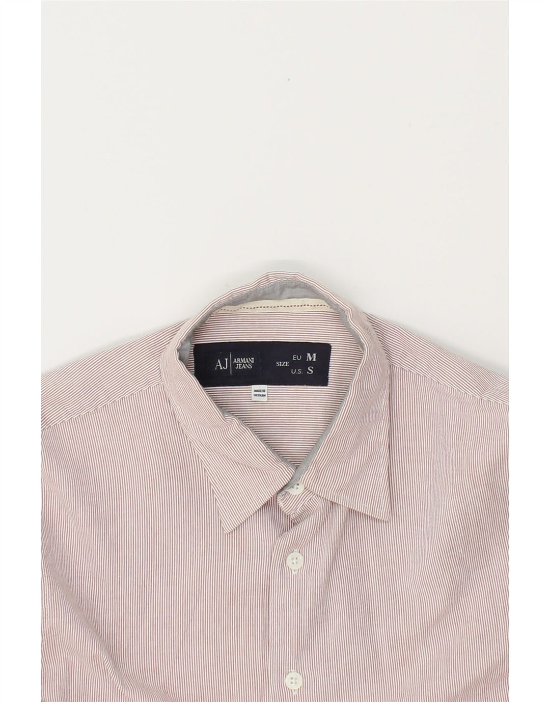 ARMANI JEANS Mens Shirt Small Pink Pinstripe Cotton Vintage Armani Jeans and Second-Hand Armani Jeans from Messina Hembry 