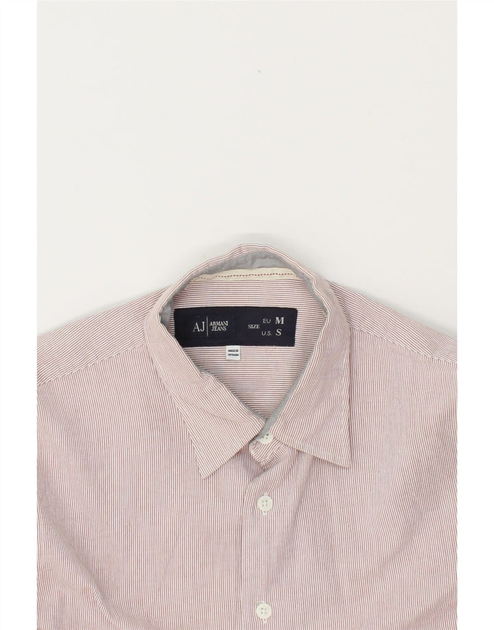 ARMANI JEANS Mens Shirt Small Pink Pinstripe Cotton Vintage Armani Jeans and Second-Hand Armani Jeans from Messina Hembry 