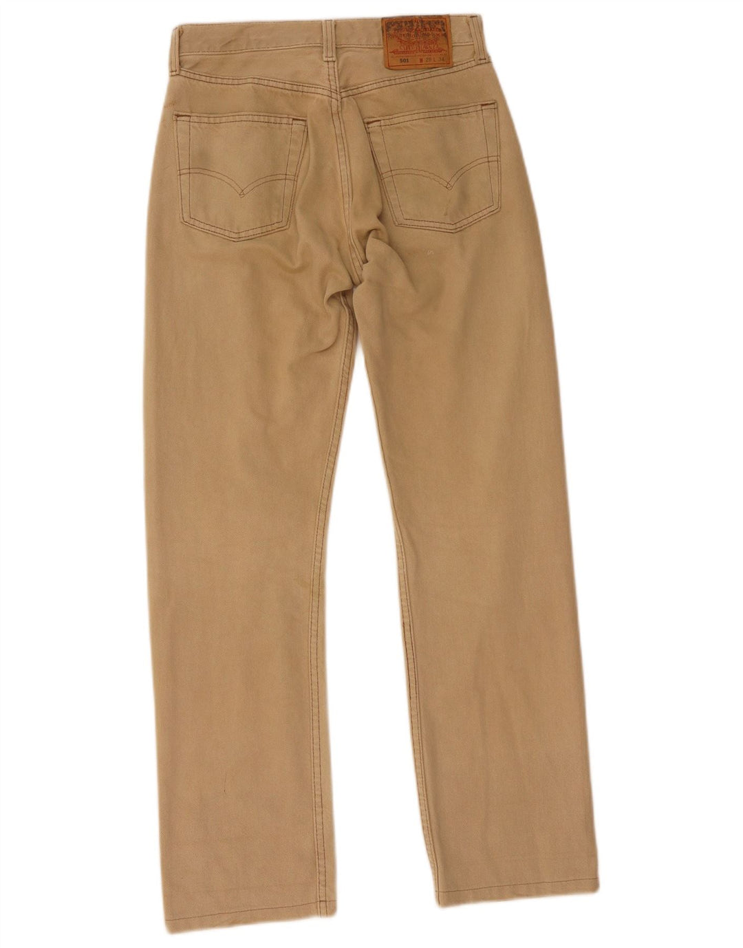 Levi's Mens 501 Straight Jeans W28 L30 Beige