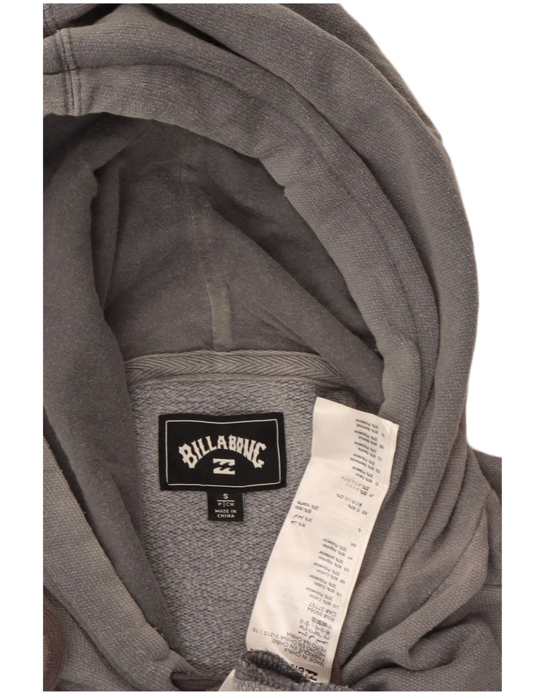 BILLABONG Ανδρικό γραφικό μπλουζάκι με κουκούλα, μικρό γκρι βαμβακερό