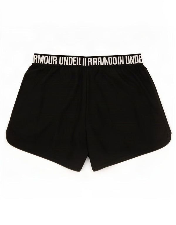 Under Armour Womens Heat Gear Graphic Sport Shorts UK 12 Medium Black