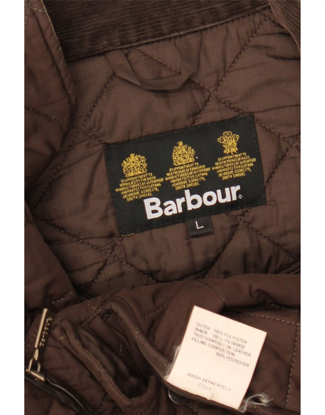 Ανδρικό καπιτονέ μπουφάν BARBOUR UK 40 Large Brown Polyester