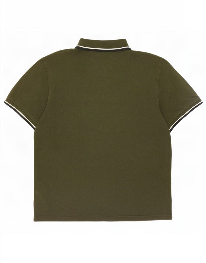 Fred Perry Ανδρικό Πόλο Μπλουζάκι Μεγάλο Χακί Ριγέ Βαμβακερό