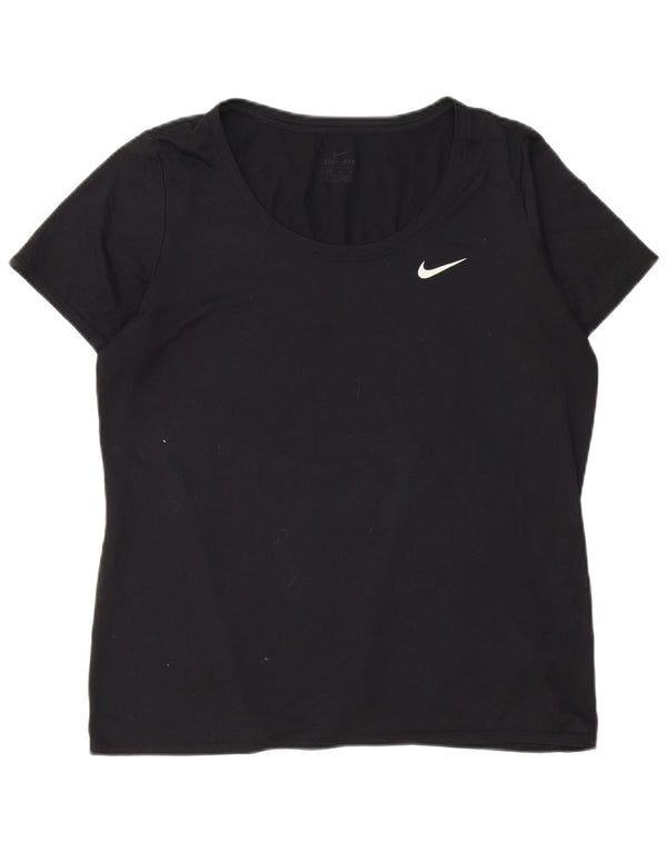 Γυναικείο T-shirt Nike Dri Fit Top UK 18 XL Μαύρο πολυεστέρα