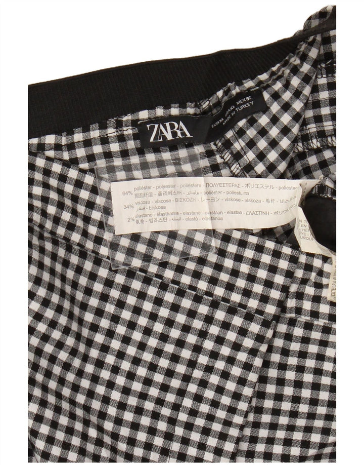 Zara Γυναικείο Slim Chino Παντελόνι XL W32 L27 Μαύρο Gingham Polyester