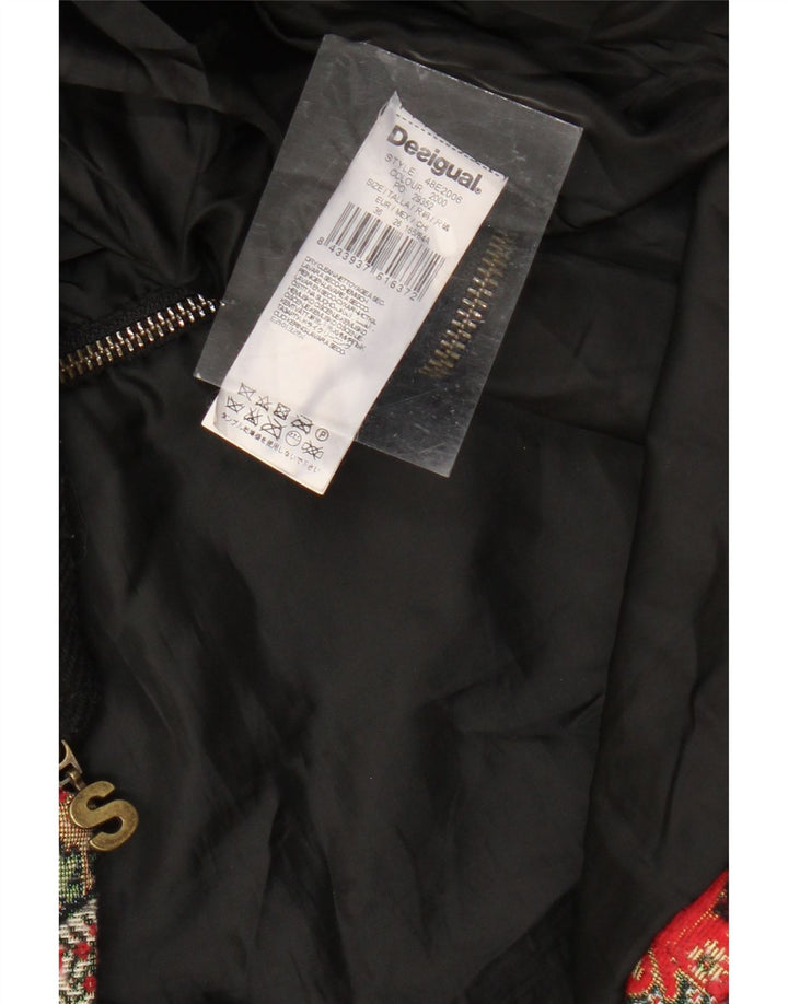 DESIGUAL Γυναικείο Παλτό EU 36 Small Black Paisley Wool