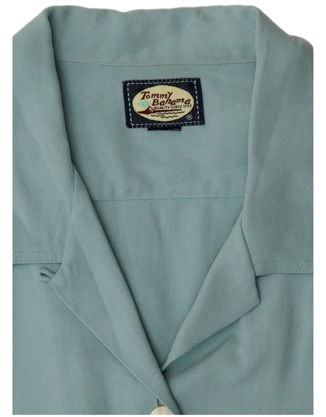 Tommy Bahama γυναικείο κοντομάνικο πουκάμισο UK 12 μεσαίο τιρκουάζ ψαροκόκκαλο