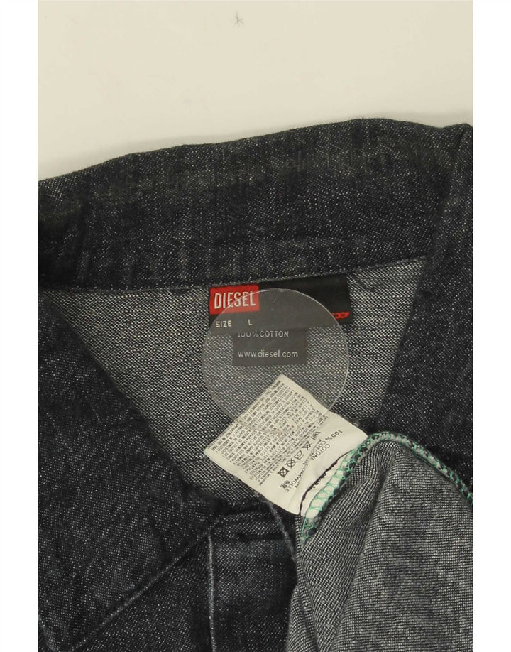 Diesel Ανδρικό Τζιν Μπουφάν UK 40 Large Navy Blue Cotton