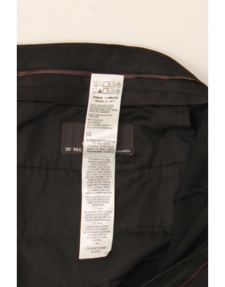 Marks & Spencer Ανδρικό ίσιο παντελόνι με κανονική εφαρμογή W36 L31 Μαύρο
