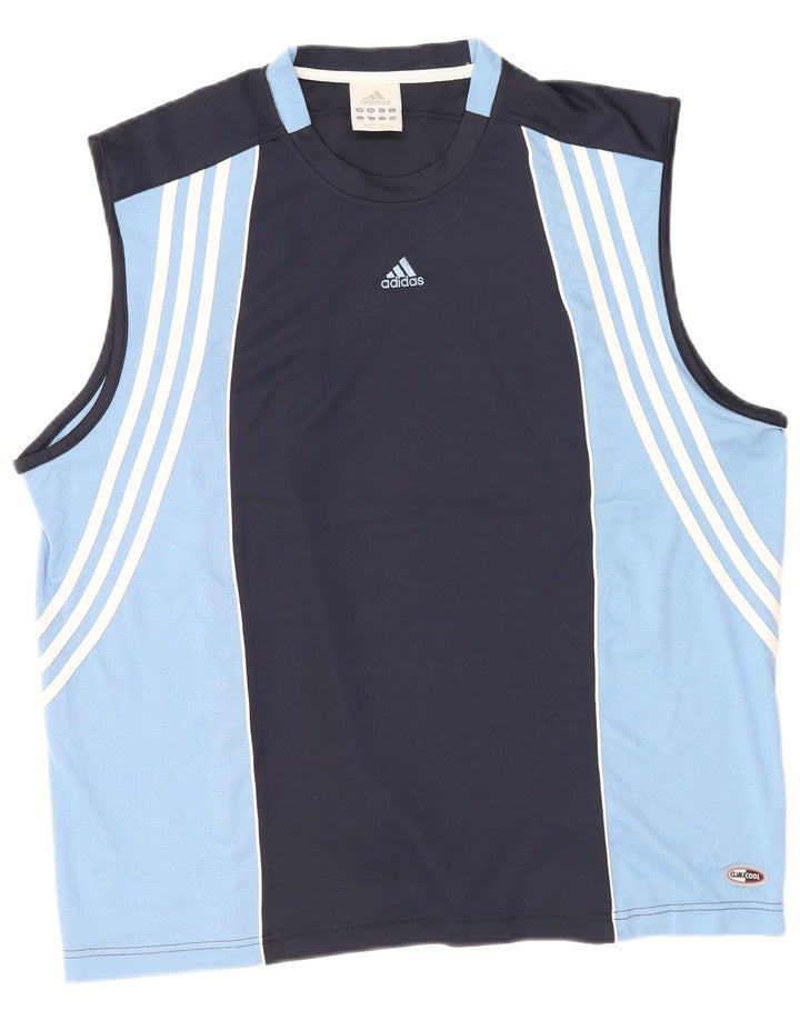 Adidas Ανδρικό γιλέκο Climacool Top 2XL Navy Blue Colorblock Πολυεστέρας