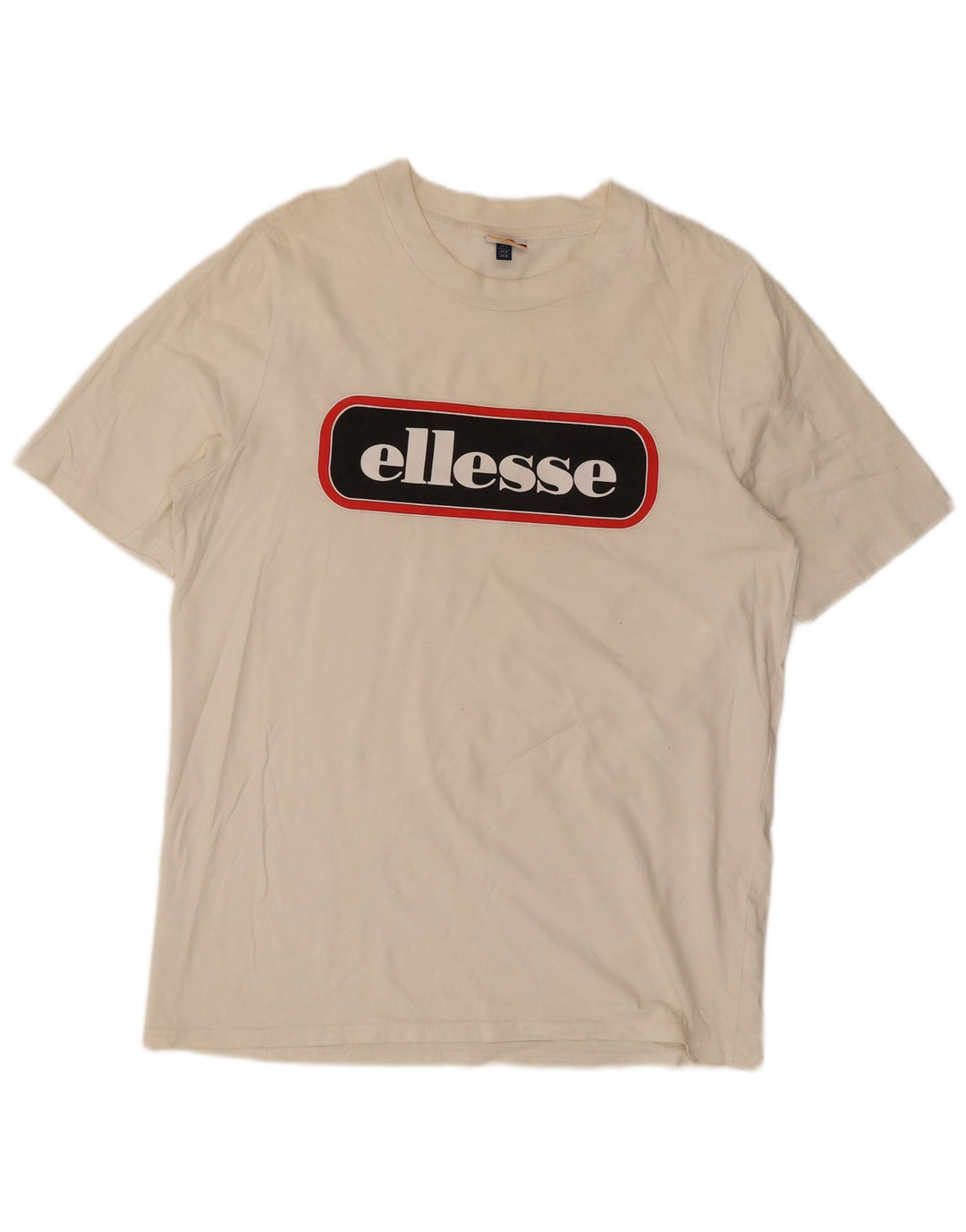 Ellesse Ανδρικό γραφικό T-Shirt Top Small Off White Βαμβακερό