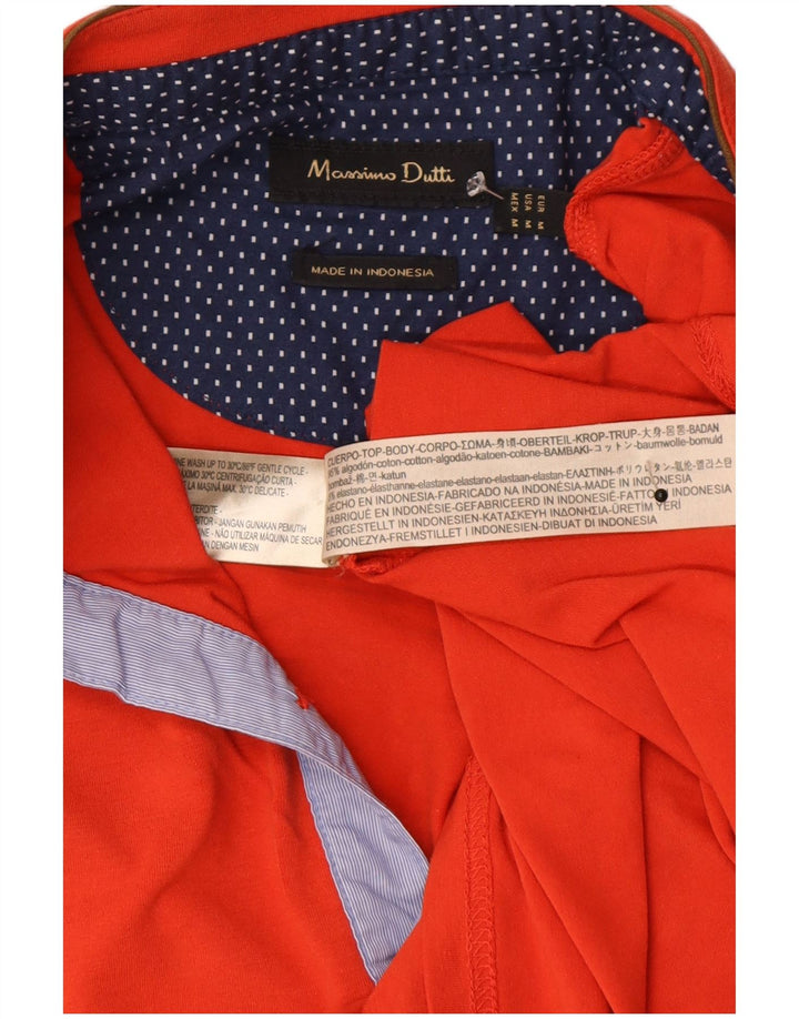 Ανδρικό πουκάμισο πόλο Massimo Dutti, μεσαίο κόκκινο βαμβακερό