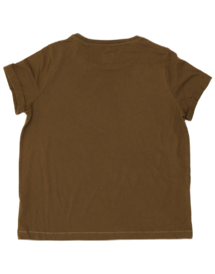 Jack Wills Γυναικείο T-Shirt Top UK 12 Medium Khaki Cotton