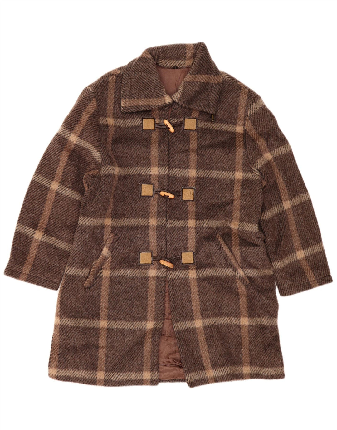 VINTAGE Γυναικείο παλτό Duffle US 1 XS Καφέ μαλλί