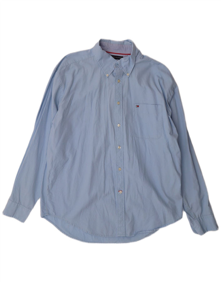 TOMMY HILFIGER Mens Shirt XL Blue Cotton Classic