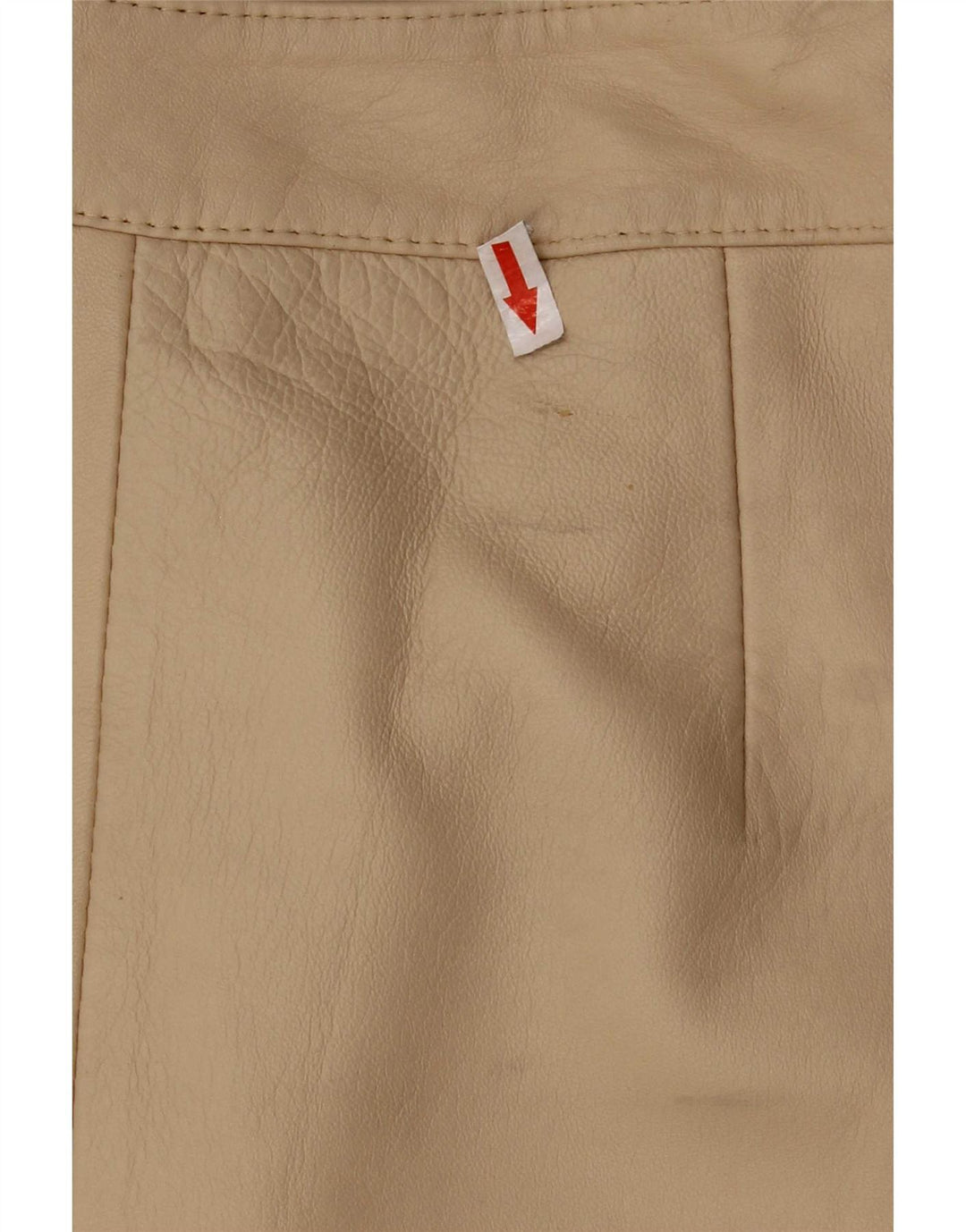 Vintage Γυναικεία Δερμάτινη Φούστα UK 12 Medium W28 Beige
