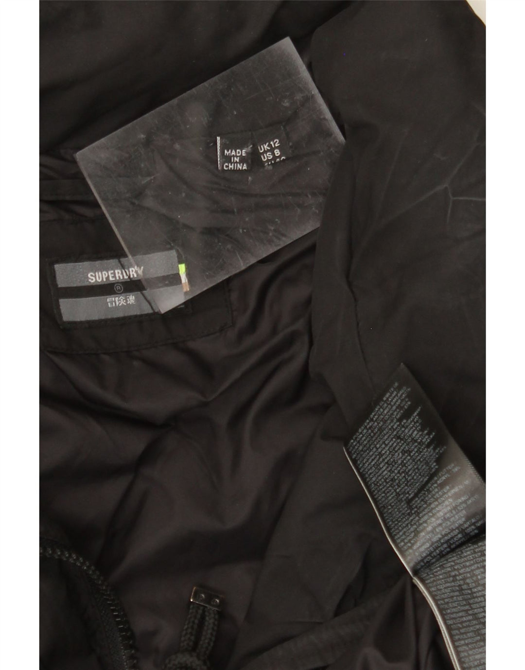 SUPERDRY Γυναικείο παλτό UK 12 Μεσαίου Μαύρου Πολυεστέρα