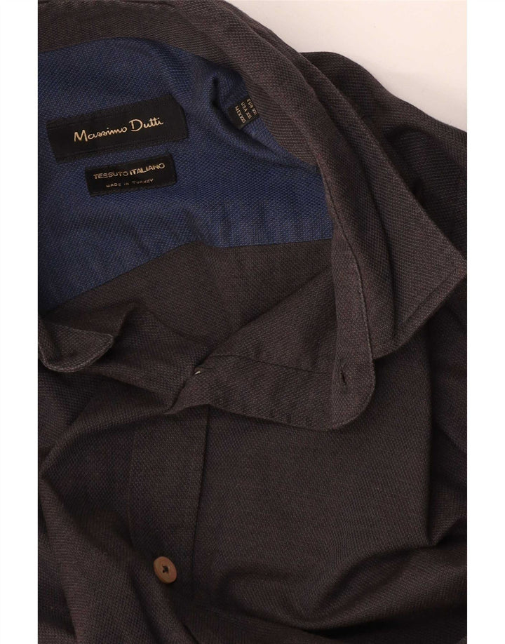 Ανδρικό πουκάμισο Massimo Dutti 2XL Γκρι
