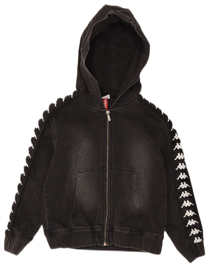 Τζιν μπουφάν Kappa Boys Graphic Hooded 7-8 Years Grey