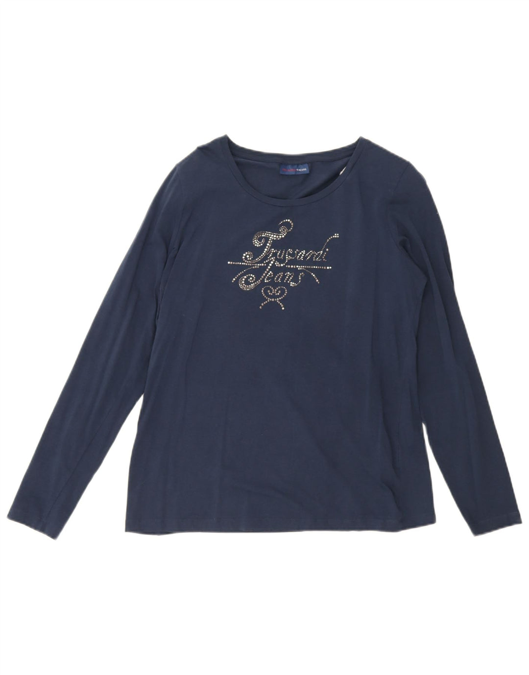 Trussardi Jeans Γυναικείο τοπ μακρυμάνικο UK 12 Medium Navy Blue