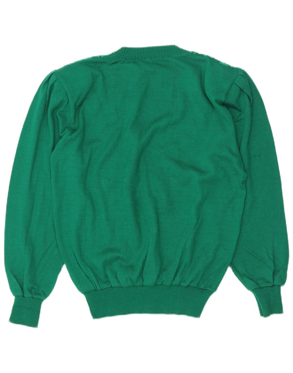 Vintage γυναικείο πουλόβερ με λαιμόκοψη UK 16 Large Green