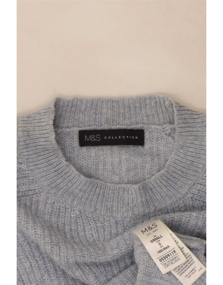 Marks & Spencer Γυναικείο πουλόβερ με λαιμόκοψη μεγάλου μεγέθους UK 10 Small Blue