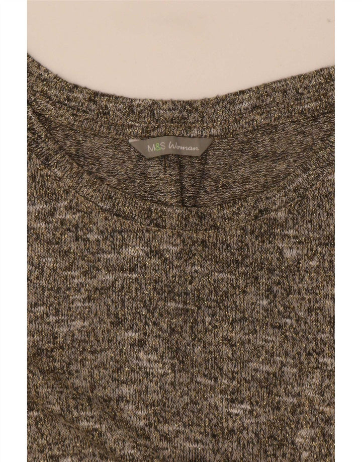 Marks & Spencer Γυναικείο T-Shirt Top UK 14 Medium Grey Flecked