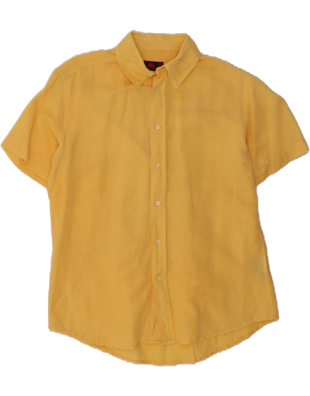 KAPPA Mens Short Sleeve Shirt Medium Yellow Cotton Vintage Kappa and Second-Hand Kappa from Messina Hembry 