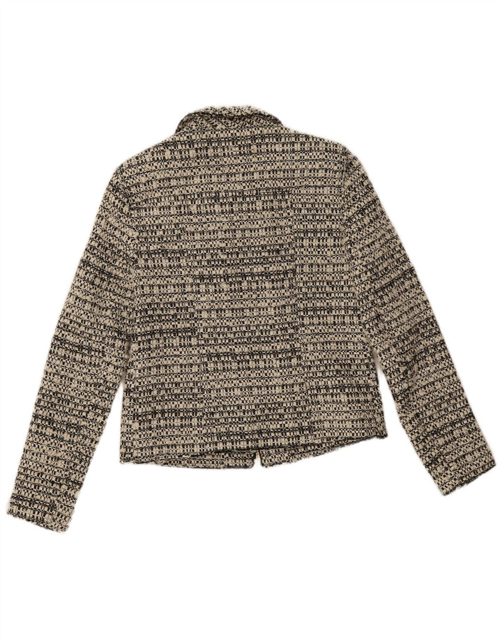 Zara Γυναικείο σακάκι με φερμουάρ UK 10 Small Grey Flecked