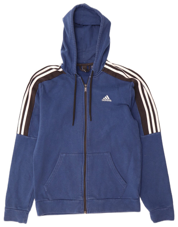 Ανδρικό πουλόβερ με κουκούλα με φερμουάρ Adidas Small Blue Colourblock Βαμβακερό