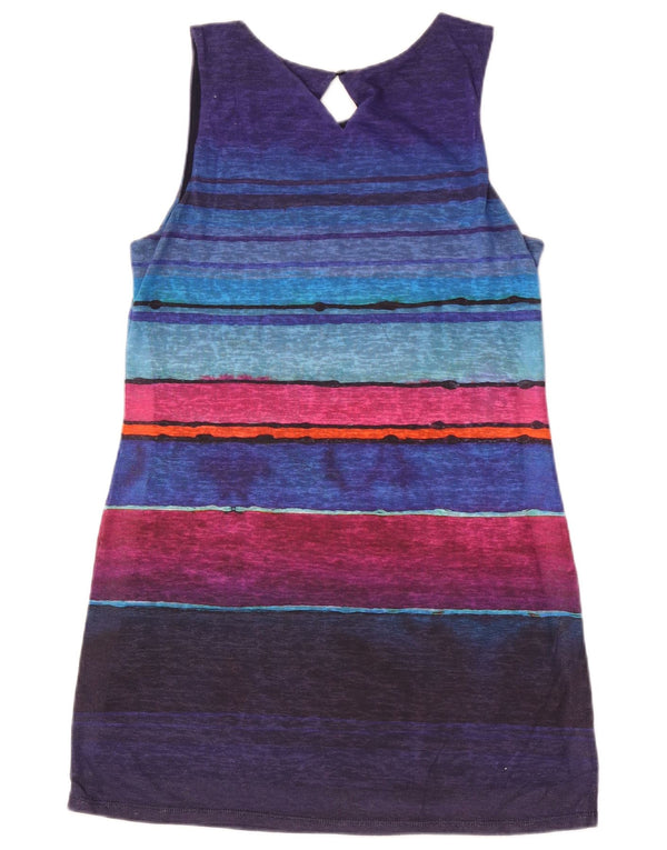 Desigual Γυναικείο γραφικό μπλουζάκι UK 18 XL πολύχρωμο ριγέ