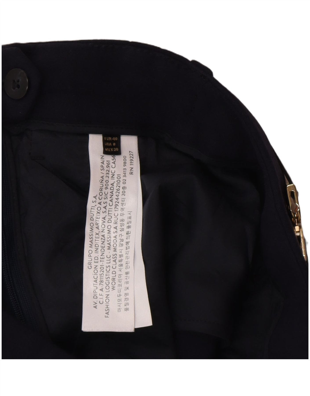 MASSIMO DUTTI Γυναικείο παντελόνι Chino EU 40 Medium W30 L28 Navy Blue