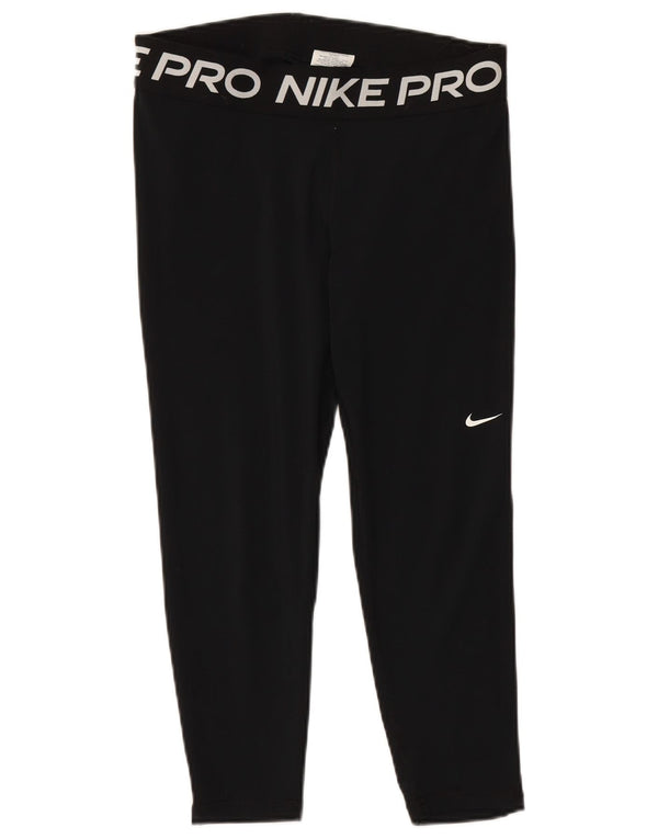 Γυναικεία γραφικά κολάν NIKE Dri Fit UK 14 Large Black Polyester