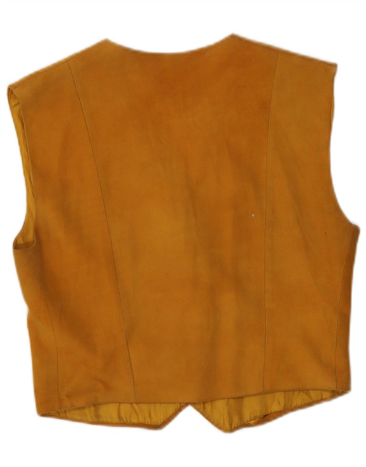 Vintage γυναικείο σουέτ γιλέκο UK 8 Small Beige