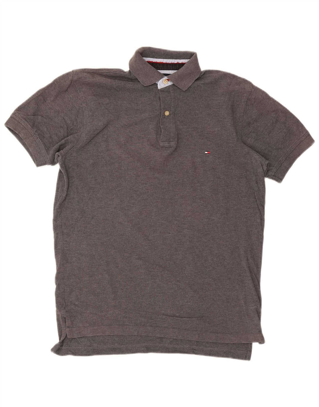 Ανδρικό πουκάμισο πόλο Tommy Hilfiger Μικρό γκρι βαμβακερό