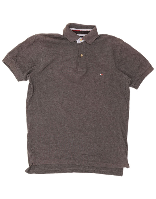 Ανδρικό πουκάμισο πόλο Tommy Hilfiger Μικρό γκρι βαμβακερό