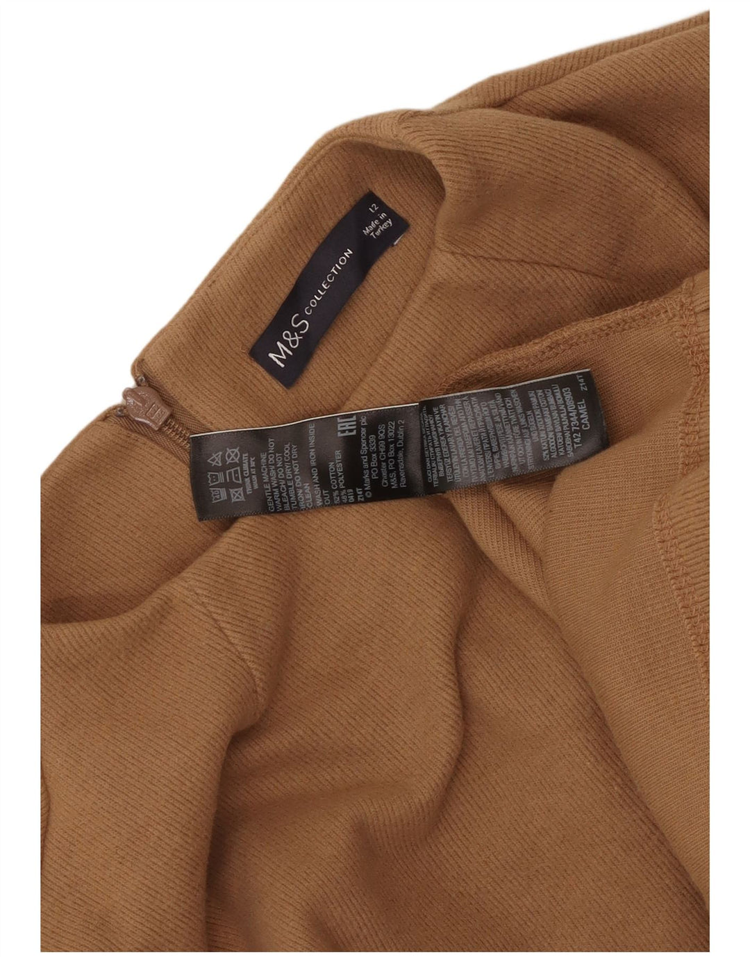Marks & Spencer Γυναικείο φόρεμα Jumper UK 12 Βαμβακερό μεσαίο καφέ