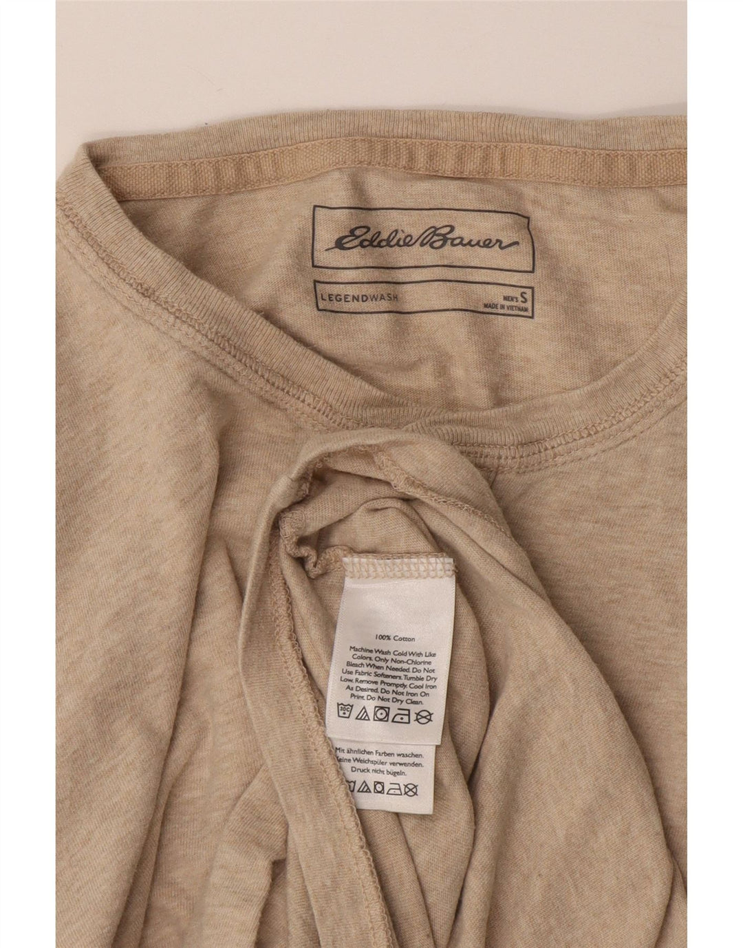 Eddie Bauer Ανδρικό μακρυμάνικο μπλουζάκι από βαμβακερό μπεζ