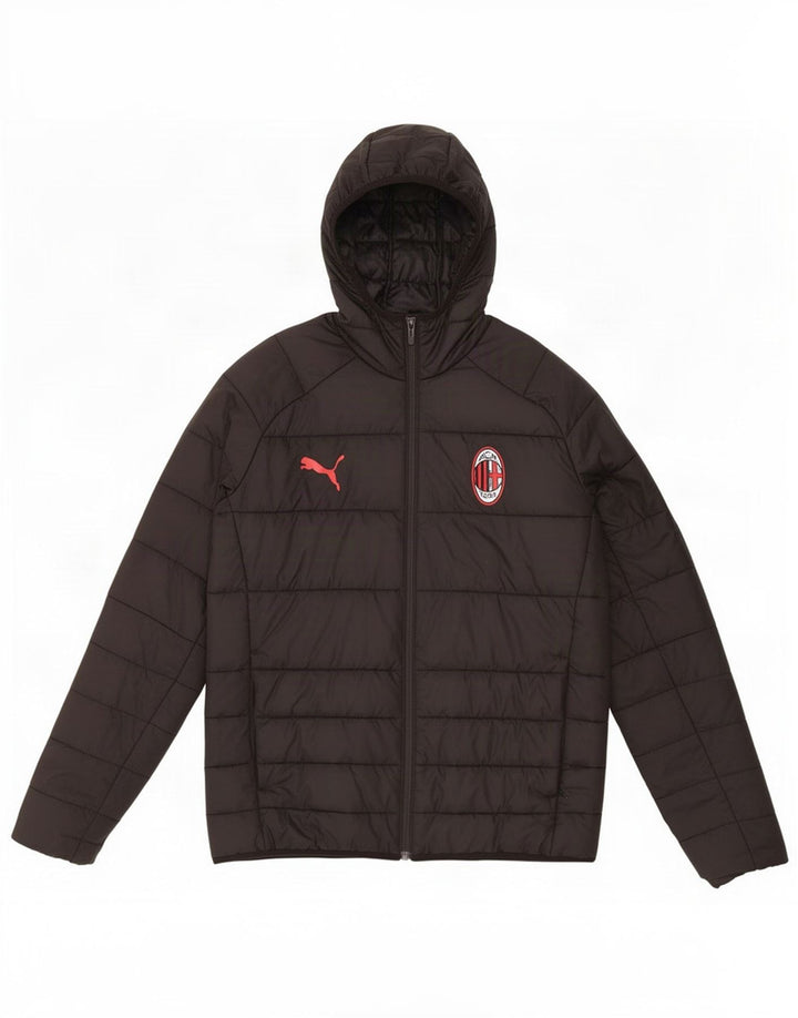 Puma Boys AC Milan Μπουφάν με κουκούλα 13-14 ετών μαύρο πολυεστέρα